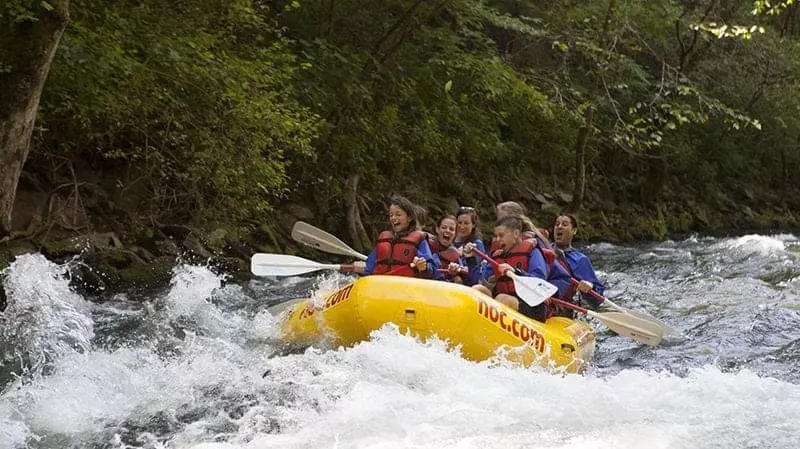 Group whitewater rafting