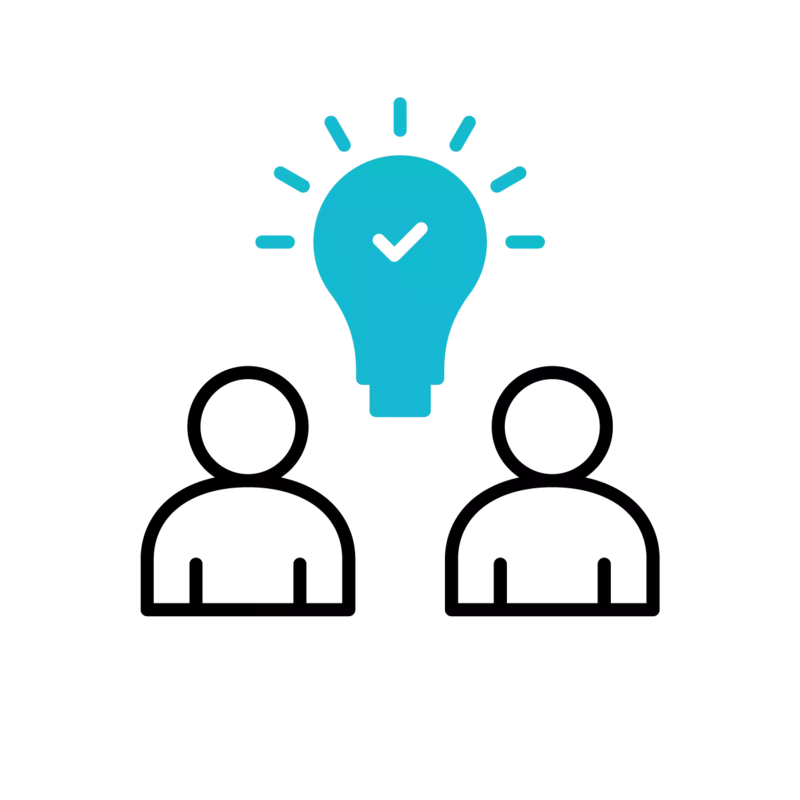 people and lightbulb icon